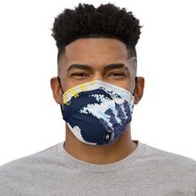 Load image into Gallery viewer, On Beam's End!! Collection: Love's An Ocean Wave navy premium washable face mask