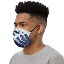 Load image into Gallery viewer, On Beam's End!! Collection: Love's An Ocean Wave navy premium washable face mask