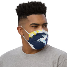 Load image into Gallery viewer, On Beam's End!! Collection: Love's An Ocean Wave navy premium washable face mask