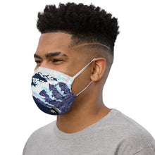 Load image into Gallery viewer, On Beam's End!! Collection: Love's An Ocean Wave navy premium washable face mask