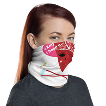 Load image into Gallery viewer, U Cross My Heart Collection : "Meet the Queen" Neck Gaiter white large pattern