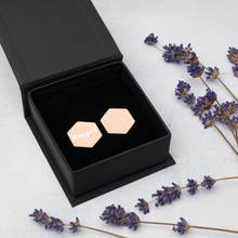 Load image into Gallery viewer, Customize Your Own Love Hex Sterling Silver Hexagon Stud Earrings!