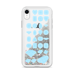 On Beam's End!! iPhone X/XR/XS/XS Max Baby Blue Diamonds Liquid Glitter Phone Case