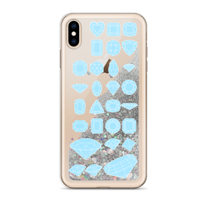 On Beam's End!! iPhone X/XR/XS/XS Max Baby Blue Diamonds Liquid Glitter Phone Case