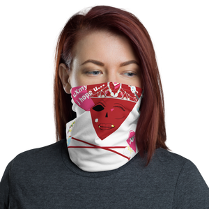 U Cross My Heart Collection : "Meet the Queen" Neck Gaiter white large pattern