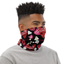 Load image into Gallery viewer, U Cross My Heart Collection : &quot;Meet the Queen&quot; Neck Gaiter black medium pattern
