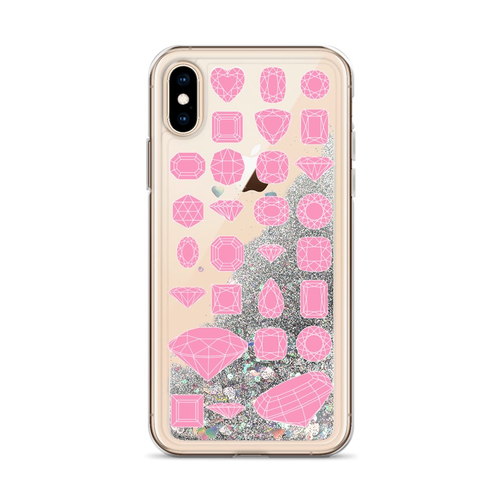 On Beam's End!! iPhone X/XR/XS/XS Max Pink Diamonds Liquid Glitter Phone Case