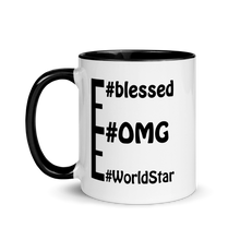 Load image into Gallery viewer, Obvious message mugs: #WorldStar #OMG #blessed
