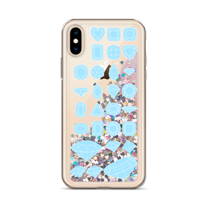 On Beam's End!! iPhone X/XR/XS/XS Max Baby Blue Diamonds Liquid Glitter Phone Case