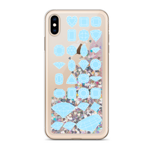 On Beam's End!! iPhone X/XR/XS/XS Max Baby Blue Diamonds Liquid Glitter Phone Case