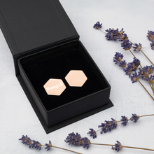 Load image into Gallery viewer, Customize Your Own Love Hex Sterling Silver Hexagon Stud Earrings!
