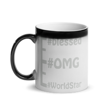 Load image into Gallery viewer, Hidden #message mugs: #WorldStar #OMG #blessed
