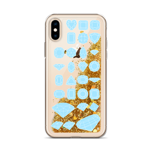 On Beam's End!! iPhone X/XR/XS/XS Max Baby Blue Diamonds Liquid Glitter Phone Case