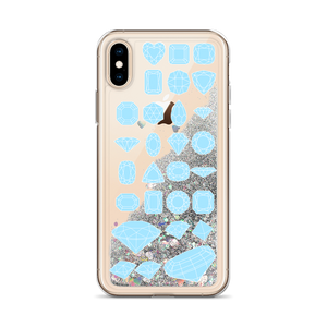 On Beam's End!! iPhone X/XR/XS/XS Max Baby Blue Diamonds Liquid Glitter Phone Case