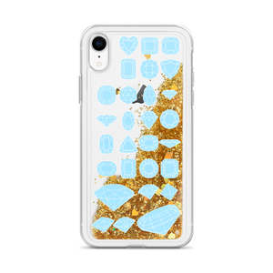 On Beam's End!! iPhone X/XR/XS/XS Max Baby Blue Diamonds Liquid Glitter Phone Case